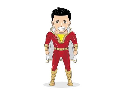 Shazam character chibi dc comics illustration vecor vector