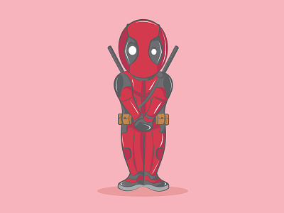 Deadpool character chibi comic illustration marvel vecor