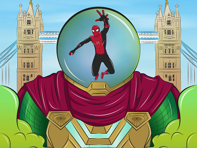 Spider-Man: Far From Home character comic design hero illustration marvel mysterio pop culture spiderman vecor