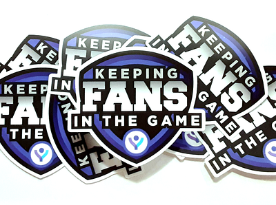 "Fans In The Game" stickers graphic design marketing print stickers typography