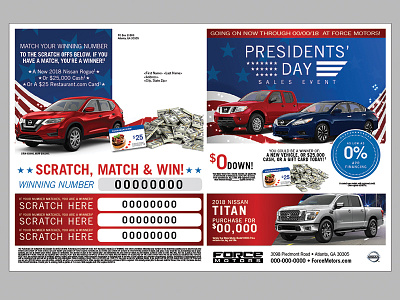 Automotive Presidents' Day Mailer automative design direct mail email graphic design presidents day