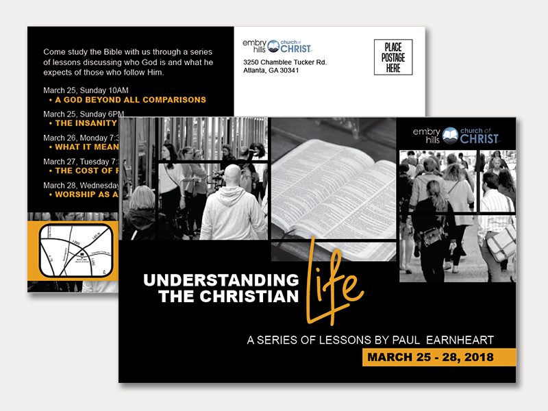 Event Postcard Design indesign print church advertising event postcard graphic design
