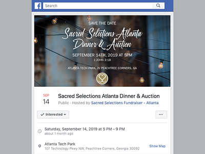 "Sacred Selections" Facebook Event Cover Image