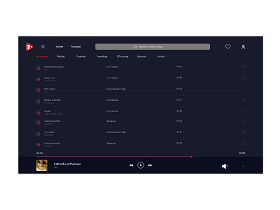 Playlist ui design . Musica app behance design icon logo userinterface ux uxdesign webdesign