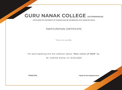 Participation certificate certificate certificate design education graphic design illustration illustrator training vector