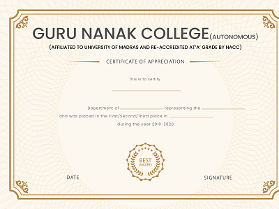 Certificate of appreciation college certificate design designer graphicdesign gurunank illustration inspiration vector