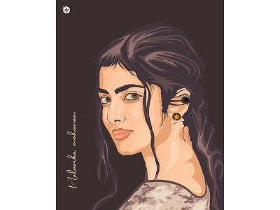 Malavika Mohanan . Vector art Illustration