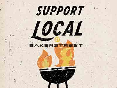 Support Local Refresh al fresco bbq bbq grill design event grill highway illustration restaurant texture type typography