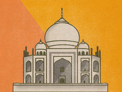 The Taj illustration india orange taj mahal
