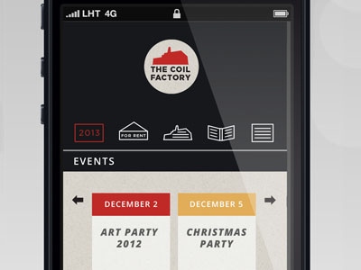 Mobile Events Page events icons illustration mobile responsive web