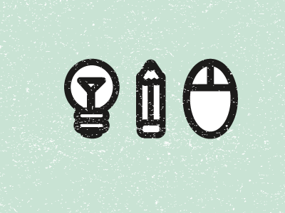 Tools of the Trade design icons idea illustration light bulb logo mouse pencil