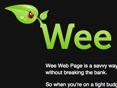 Wee Web Page | Branding dew drip green ladybird ladybug leaf