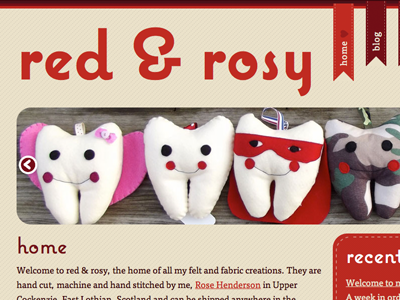 red & rosy Home page 1 css3 east lothian felt gifts html5 pattern red rosy rose henderson scotland sewing typekit