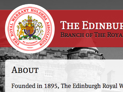 The Edinburgh Royal Warrant Holders Association - Shot 1 black drop shadow edinburgh holyrood lion red royal scotland transparent typekit unicorn white