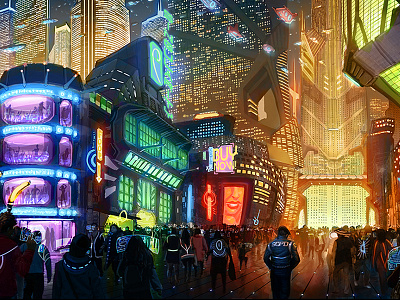 SoS - Kuwahara Commons concept art cyberpunk dystopian illustration sci fi utopian
