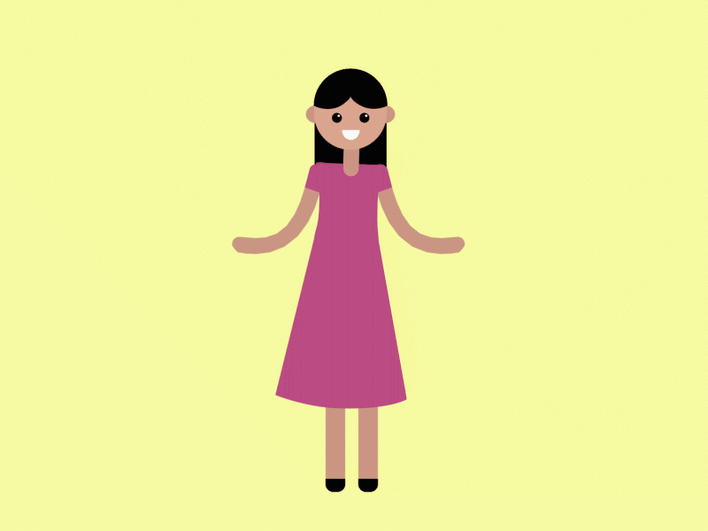 Happy girl aftereffects animated gif animation dance dress dribbble girl motion graphics