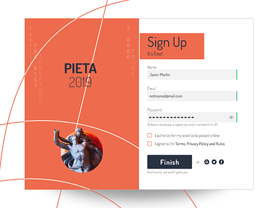 Pieta Contest design flat form form field interface sign sign in sign up ui