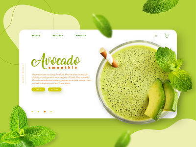 Homepage Design for Recipes avocado color colour design designer green homepage homepage design illustrator mint recipe web webdesign website website design