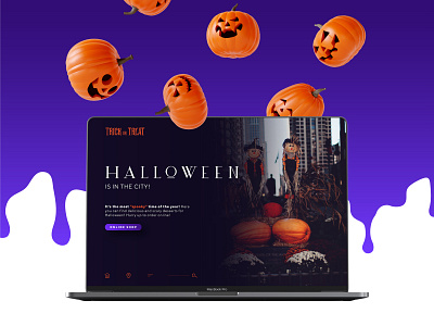 Trick or Treat / Landing Page Design 2019 3d color colour design halloween halloween design homepage illustrator landing page landingpage macbook online shop orange page pumpkin pumpkins purple scary