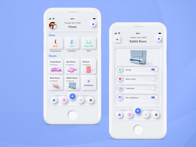 Smart Home style Neumorphism 3d app design neumorphic design ui
