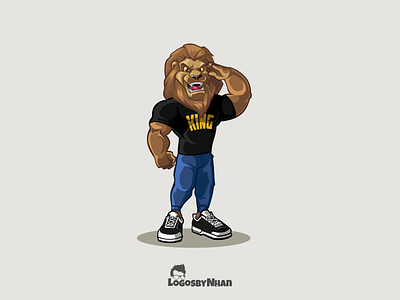 King Lion T-shirt cartoon cartoon character cartoon logo cartoon mascot character character design design illustraion king lion lion king mascot salute saluting t shirt design vector illustration