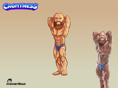 CRGFitness mascot logo bodybuilder bodybuilding cartoon cartoon character cartoon characters cartoon design cartoon illustration cartoon logo cartoon mascot coach fitness gym logo logo design mascot mascot character mascot design mascot logo personal trainer personal training