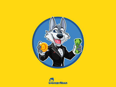 G4 Investing logo - Cryptocurrency Channel logo avatar bitcoin cartoon cartoon avatar cartoon character cartoon design cartoon icon cartoon logo cartoon mascot coin crypto cryptocurrency graphic design icon illustration investing logo mascot mascot logo wolf