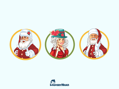 Icon set for a Santa team - Merry Christmas. avatar cartoon cartoon avatar cartoon character cartoon design cartoon icon cartoon logo cartoon mascot character design christmas graphic design illustration logo logo design mascot mascot design mascot logo santa claus vector art vector logo