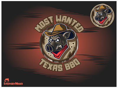 Most Wanted Texas BBQ - BBQ Competition Team Logo avatar bbq cartoon cartoon avatar cartoon character cartoon logo cartoon mascot cowboy design hog illustration logo mascot mascot logo most wanted nft nft art outlaw pig texas