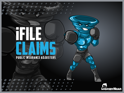 iFile Claims Mascot - Property Claims Public Insurance Adjusters adjuster cartoon cartoon avatar cartoon character cartoon logo cartoon mascot claims design fighter illustration insurance logo mascot mascot logo nft nft art tornado