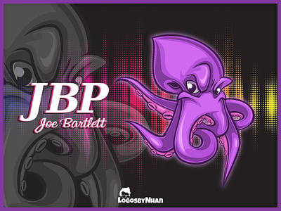 Joe Bartlett JBP - Octopus Mascot cartoon cartoon character cartoon logo cartoon mascot character design design guitar illustration instrumental logo logo design logo marker mascot mascot design mascot logo music nft nft art octopus vector