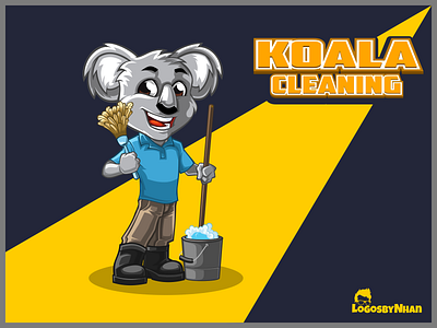 Koala Cleaning - Koala Mascot House Cleaning Business