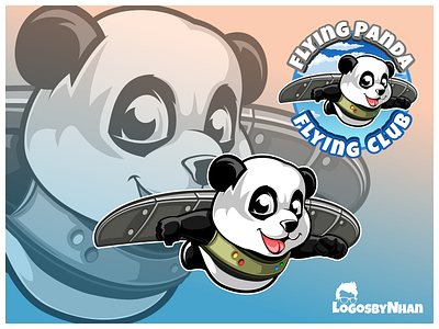 Flying Panda - Flying Club cartoon cartoon character cartoon logo cartoon mascot character design design flying general aviation illustration logo logo design mascot mascot design mascot logo panda vector logo
