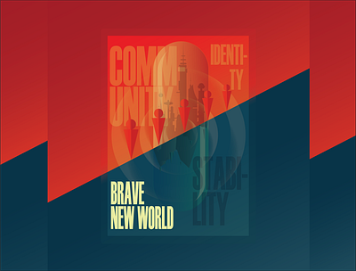 Brave new world adobe adobeillustator cities city colors design graphic illustration minimal poster typography vector