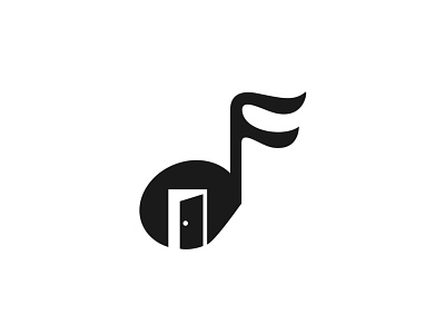 Futuristic Music Logo brand branding cymbol door download dream flat future futuristic house illustration inspiration logo logodesign music music studios recording simple song studio