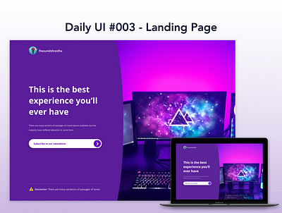 Daily UI #003 - Landing bestlandingpage heropage it itbackground landingpage tech technologybackground ui