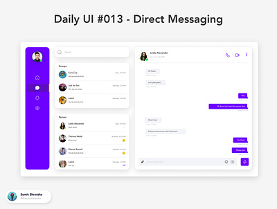 Daily UI #013 - Direct Messaging admin admindashboard chatboarad chatdashboard chatmessaging chats dashboard message messaging splashscreen