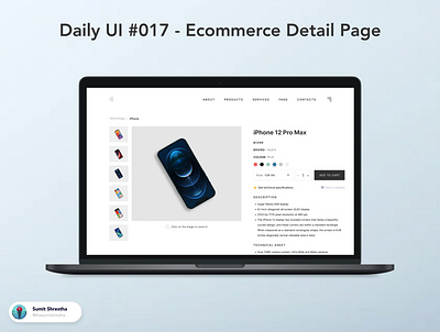 Daily UI #017 - Ecommerce Detail Page detailpage ecommerce ecommercedetail edetails iphone pagedetail splashscreen