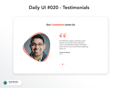 Daily UI #020 - Testimonials clientwork feedbacks howclientlikes multitestimonails splashscreen testimonials