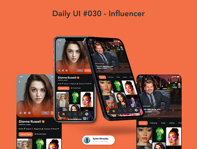 Daily UI #030 - Influencer action celebrity day28 heroes influencer