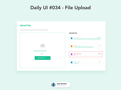 Daily UI #034 - File Upload bestnepal famous files fileupload nepaldesigner shotoftheday success uploads