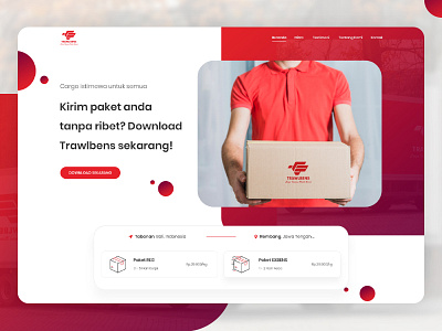 Trawlbens - Cargo Landing Page UI agency branding cargo ship design minimal red shipping company ui uidesign ux web webdesign website