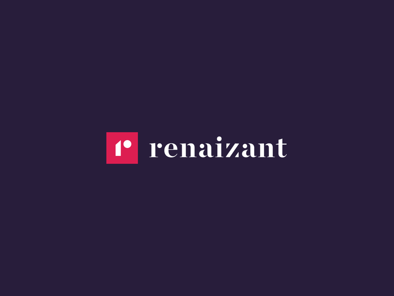Renaizant app branding flat logo managment minimal performance typography
