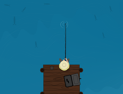 Fishing! design flat illustration minimal vector
