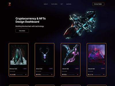 Cryptocurrency & NFTs Dashboard Design blockchain branding codezeros cryptocurrency dashboard design graphic design illustration motion graphics nft ui ui ux