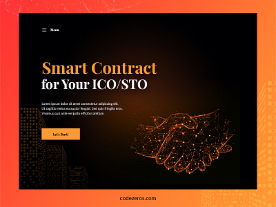 Smart Contract Development blockchain blockchain technology branding codezeros crypto design illustrator smart contract solutions sto services ui ux