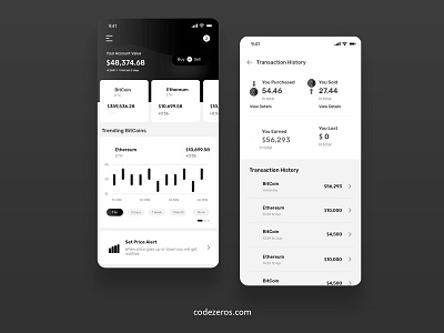 Cryptocurrency Exchange App app design app ui codezeros coin crypto exchange cryptobot cryptocurrency cryptocurrency exchange currency converter dashboard dashboard app design art digital exchange trade uiux