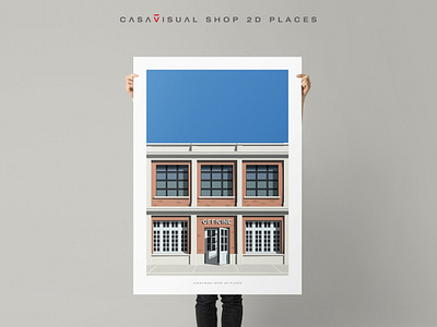 Casavisual shop 2d poster branding design flat illustration logo typography vector