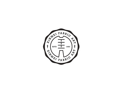 fabrics logo badge badge logo chinese font circle fabrics font logo pin typeface