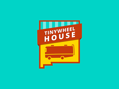 Tinywheel.house Logo branding camper caravan logo new mexico red rv stripes tiny house turquoise yellow